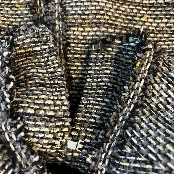 DKNY Womens Gray/Black/YellowTweed Hidden Clasp Front Jacket - Size 2 - Picture 8 of 8